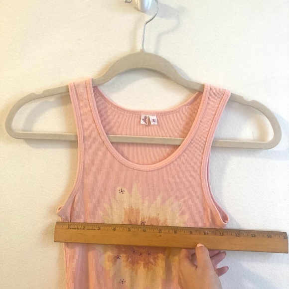 Joie Tank Top Boho Peach with Flower Design, Size S - Picture 7 of 9